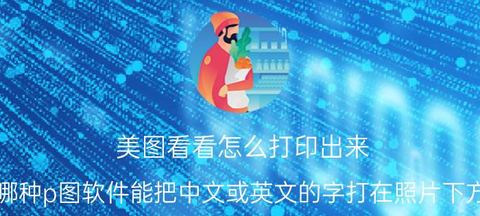 美图看看怎么打印出来 哪种p图软件能把中文或英文的字打在照片下方？